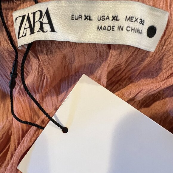 NWT Zara Coral Sequined Chiffon Midi Skirt, Size XL - Picture 15 of 16